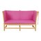 Cot Sofa in Patinated Purple Hallingdal Fabric from Børge Mogensen, 1980s, Image 1