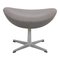 Ottoman for the Egg in Patinated Gray Hallingdal Fabric by Arne Jacobsen, 2000s, Image 1