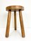 Brutalist Tripod Stool in Oak, 1950s, Image 2