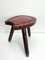 Tabouret Tripode Brutaliste en Bois avec Cuir, Espagne, 1960s 2