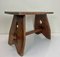 Tabouret de Ferme Primitif en Bois, 1950s 2