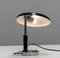 Lampe de Bureau Art Déco en Chrome avec Abat-Jour Fixe Incliné Laqué Noir, 1930s 6