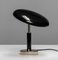 Lampe de Bureau Art Déco en Chrome avec Abat-Jour Fixe Incliné Laqué Noir, 1930s 9