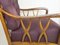 Wood & Purple Fabric Armchair attributed to Paolo Buffa, 1950s 3