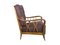 Wood & Purple Fabric Armchair attributed to Paolo Buffa, 1950s 1