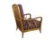 Wood & Purple Fabric Armchair attributed to Paolo Buffa, 1950s, Image 2