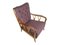 Wood & Purple Fabric Armchair attributed to Paolo Buffa, 1950s 6