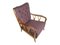 Wood & Purple Fabric Armchair attributed to Paolo Buffa, 1950s, Image 6