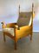 Dutch Castle Lounge Chair in Light Oak with Sheep Skin, 1950s 2