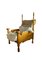 Dutch Castle Lounge Chair in Light Oak with Sheep Skin, 1950s 1