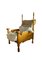 Dutch Castle Lounge Chair in Light Oak with Sheep Skin, 1950s, Image 1