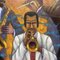 Hideo Iwai, Jazzy Blues, 1990er, Öl auf Leinwand Gemälde, 2er Set 3