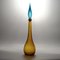 Vintage Italian Amber and Blue Glass Genie Bottle, 1950s, Image 4