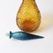 Vintage Italian Amber and Blue Glass Genie Bottle, 1950s 8