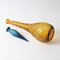 Vintage Italian Amber and Blue Glass Genie Bottle, 1950s, Image 7