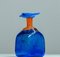 Botella de vidrio azul hecha a mano de Staffan Gellerstedt para Studio Glashyttan, 1988, Imagen 7