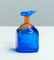 Handgefertigte blaue Kunstglasflasche von Staffan Gellerstedt für Studio Glashyttan, 1988 8