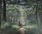 Adolphe Potter, Femme et chèvre dans un paysage boisé, Huile sur Toile, Encadrée 2