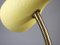 Gelbe Tischlampe mit Schwanenhals aus Messing, Deutschland, 1950er 12
