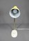 Gelbe Tischlampe mit Schwanenhals aus Messing, Deutschland, 1950er 4
