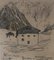 Edmond Bille, Klosters, Grison Suisse, 1957, Pencil on Paper, Framed 2