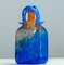 Botella de vidrio Blue Art hecha a mano de Staffan Gellerstedt en Studio Glashyttan, 1988, Imagen 2
