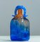 Blue Art Glass Bottle Handmade by Staffan Gellerstedt at Studio Glashyttan, 1988 4