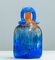 Handgefertigte blaue Kunstglasflasche von Staffan Gellerstedt im Studio Glashyttan, 1988 1