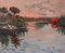 Gómez Fusté, Grande tramonto post impressionista, anni '50, Olio su tela, Immagine 2