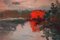 Gómez Fusté, Grande tramonto post impressionista, anni '50, Olio su tela, Immagine 4