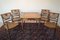 Vintage Games Table with Bergere Chairs, 1940s, Set of 5 3