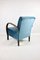 Art Deco Blue Velvet Armchair, 1960s, Image 7