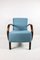 Art Deco Blue Velvet Armchair, 1960s 5