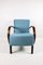 Art Deco Blue Velvet Armchair, 1960s, Image 5
