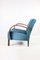 Art Deco Blue Velvet Armchair, 1960s 6