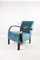 Art Deco Blue Velvet Armchair, 1960s, Image 3