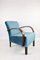 Art Deco Blue Velvet Armchair, 1960s, Image 1