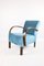 Art Deco Blue Velvet Armchair, 1960s, Image 8