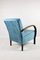 Art Deco Blue Velvet Armchair, 1960s, Image 10