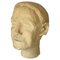 Art Deco Stil Mann Kopf Skulptur aus Terrakotta in Weiß, Frankreich, 1940 1