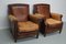 Poltrone vintage in pelle color cognac, Paesi Bassi, set di 2, Immagine 15