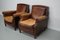 Vintage Dutch Cognac Leather Club Chairs, Set of 2 8