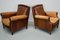 Vintage Dutch Cognac Leather Club Chairs, Set of 2 17