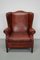 Vintage Dutch Cognac Wingback Leather Club Chair 16