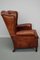 Fauteuil à Oreilles Vintage en Cuir Cognac, Pays-Bas 4