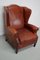 Vintage Dutch Cognac Wingback Leather Club Chair 19