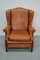 Vintage Dutch Cognac Wingback Leather Club Chair 12