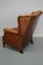 Fauteuil à Oreilles Vintage en Cuir Cognac, Pays-Bas 10