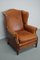 Vintage Dutch Cognac Wingback Leather Club Chair 3