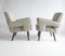 Brutalist Armchairs in Light Grey French Linen, 1970s, Set of 2 9
